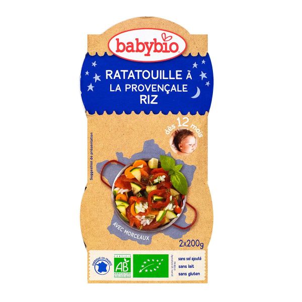 Bol bonne nuit ratatouille & riz 2x200g