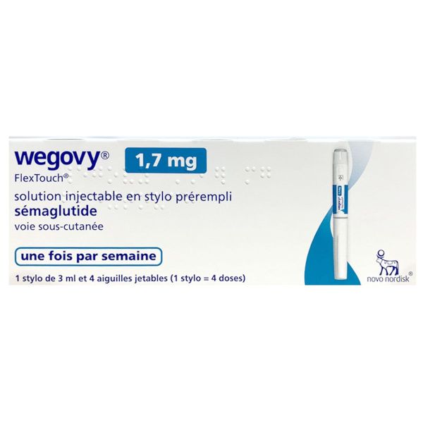Wegovy solution injectable en stylo pré-rempli 1,7mg