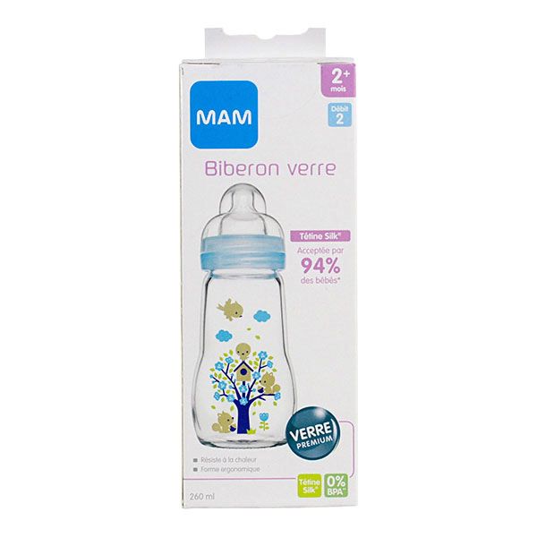 Biberon verre +2 mois 260ml