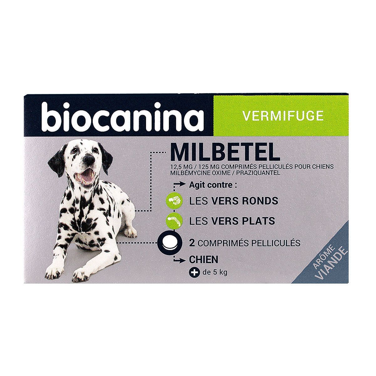 Biocanina Ascatryl Trio Vermifuge Chien 10 kg boite de 2 comprimés