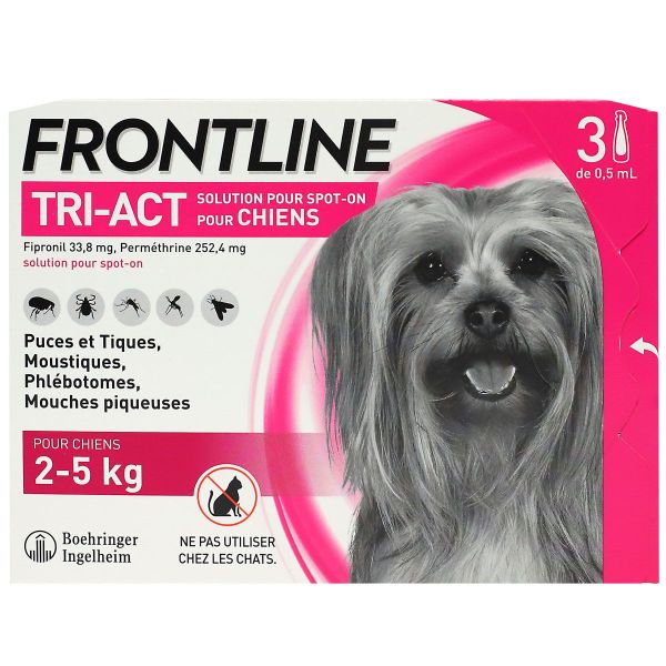 Tri-Act chiens 2 à 5kg 3 pipettes