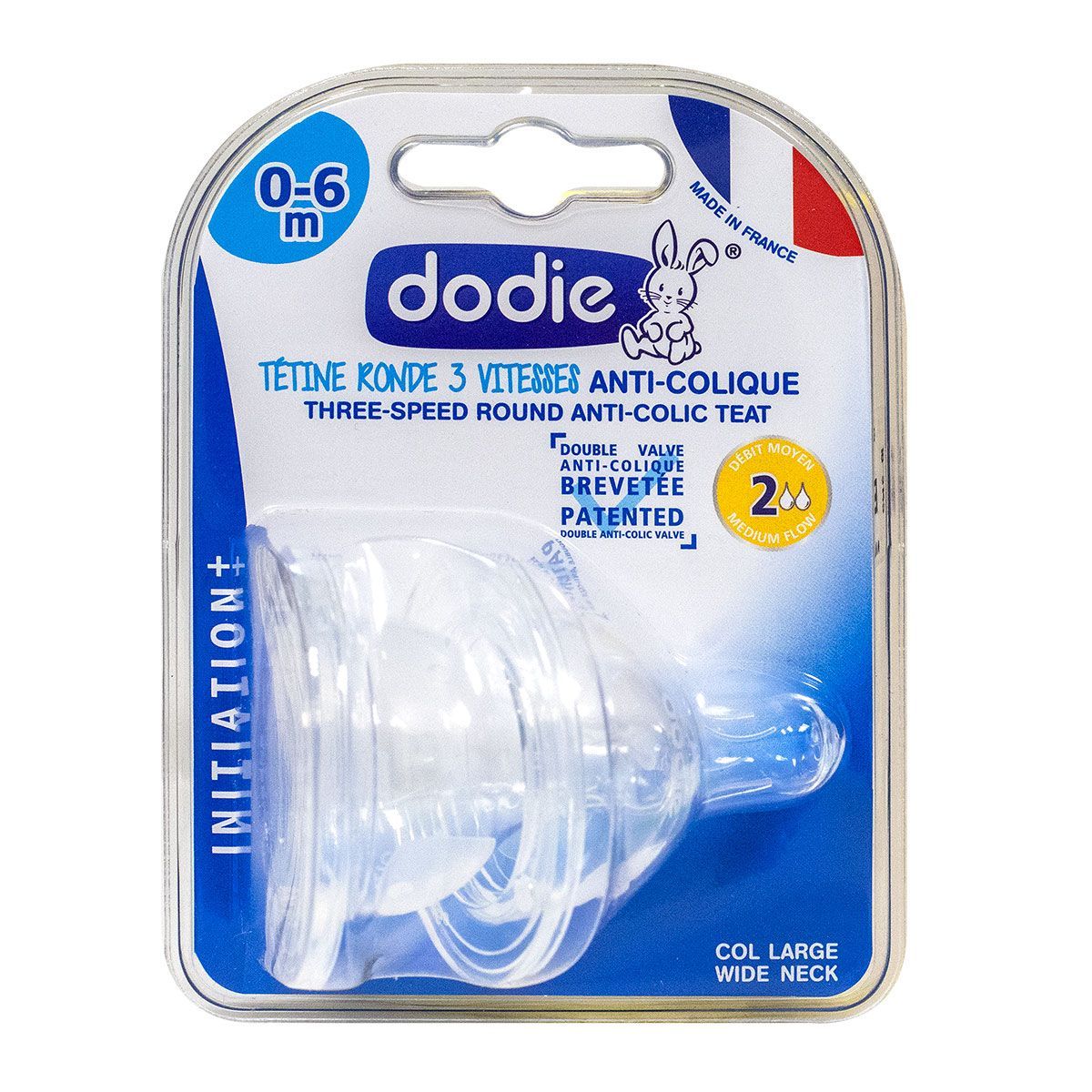 Dodie - Biberon anti-colique tétine ronde 3 vitesses 0-6 mois débit 1 -  biberon 150ml