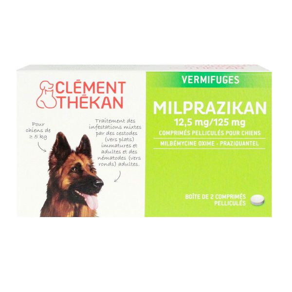 Milprazikan chiens 5kg 2 comprimés