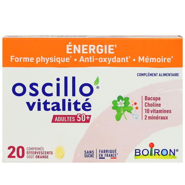 Oscillo Vitalité 50+ energie 20 comprimés effervescents