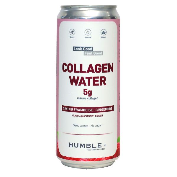 Eau pétillante au collagène fraise-gingembre 330ml
