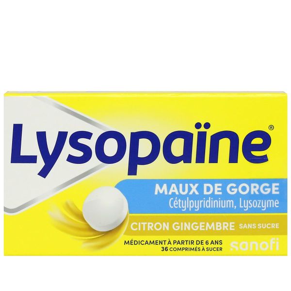 Lysopaïne 36 comprimés sans sucre - fraise