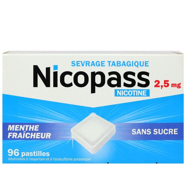 2,5mg menthe fraîcheur sans sucre 96 pastilles à sucer
