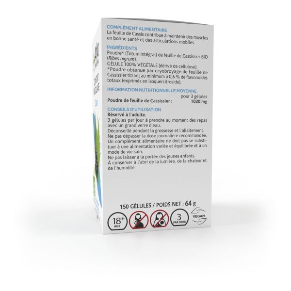 Arkogélules cassis bio mobilité articulaire 150 gélules