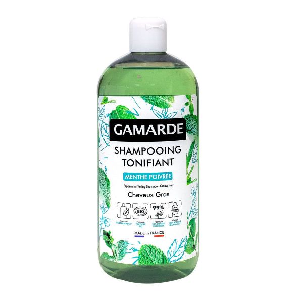 Shampooing tonifiant bio menthe poivrée cheveux gras 500ml