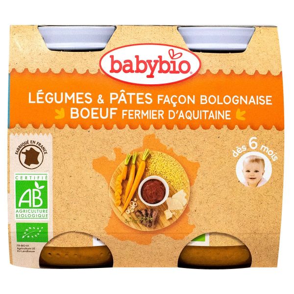 Petit pot légumes pâtes façon bolo & bœuf 2x200g