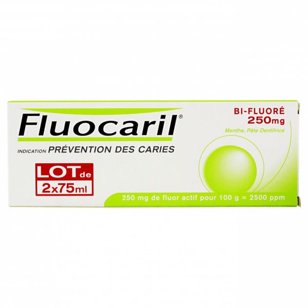 Dentifrice bi-fluoré pate menthe 2x75ml