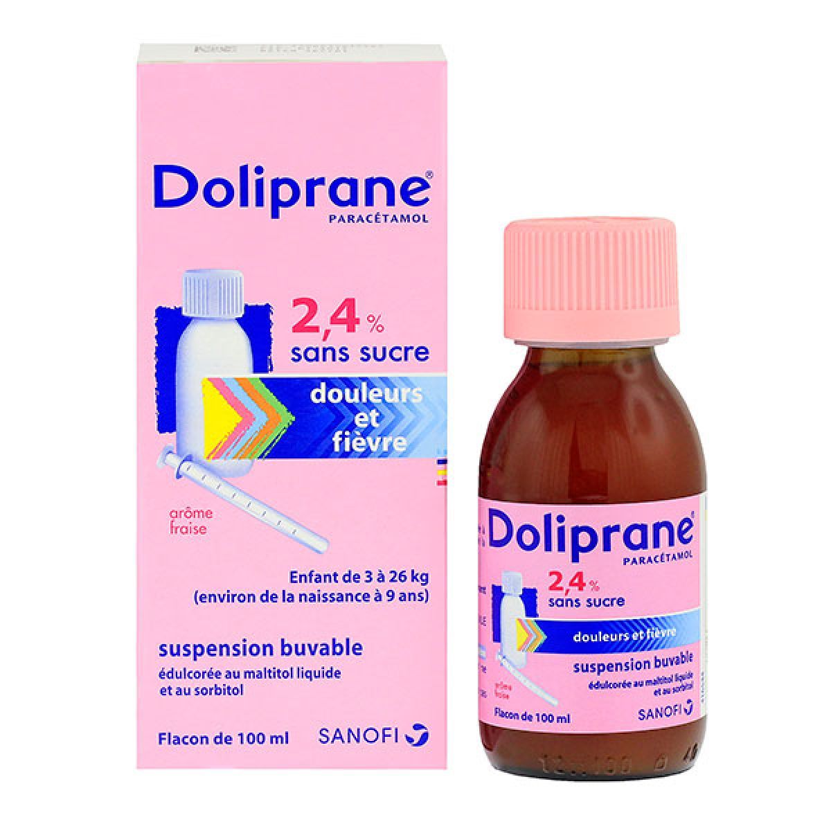doliprane suspension buvable soulage les douleurs et/ou la fièvre des  enfants de 3 à 26kg