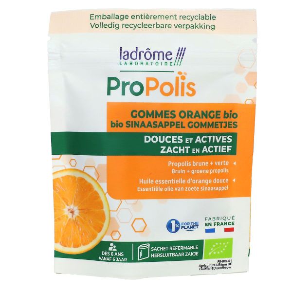 Propolis gommes douces et réconfortantes orange bio 45g