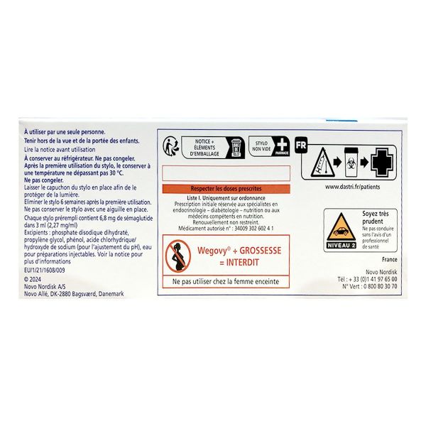 Wegovy solution injectable en stylo pré-rempli 1,7mg