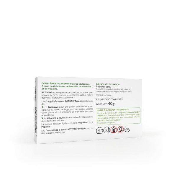 Activox propolis miel citron 20 comprimés