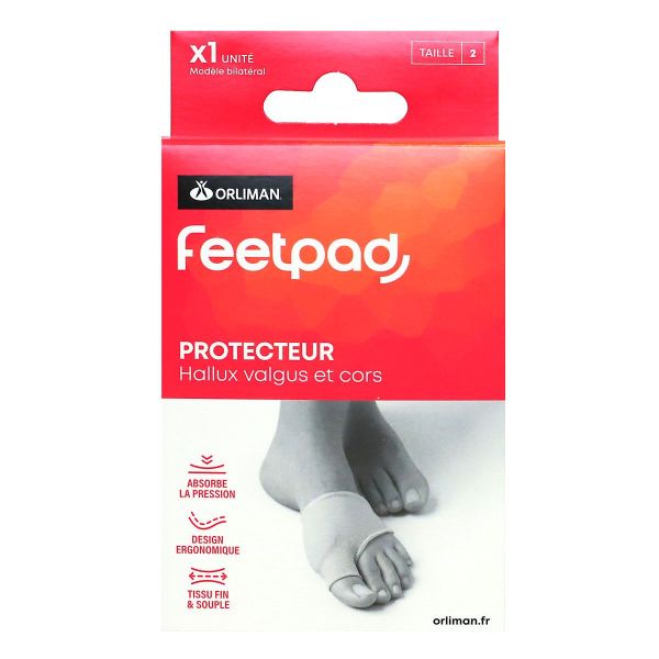 FeetPad 1 protecteur Hallux Valgus et cors modèle bilatéral taille 2