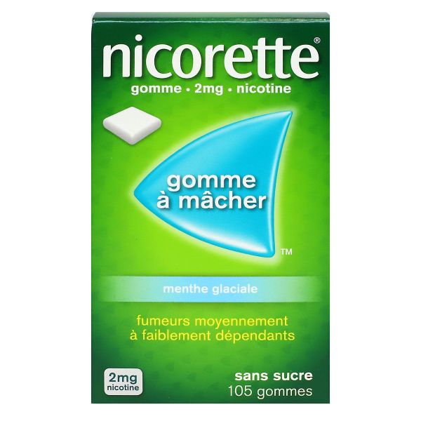 Nicorette 2mg menthe glaciale 105 gommes