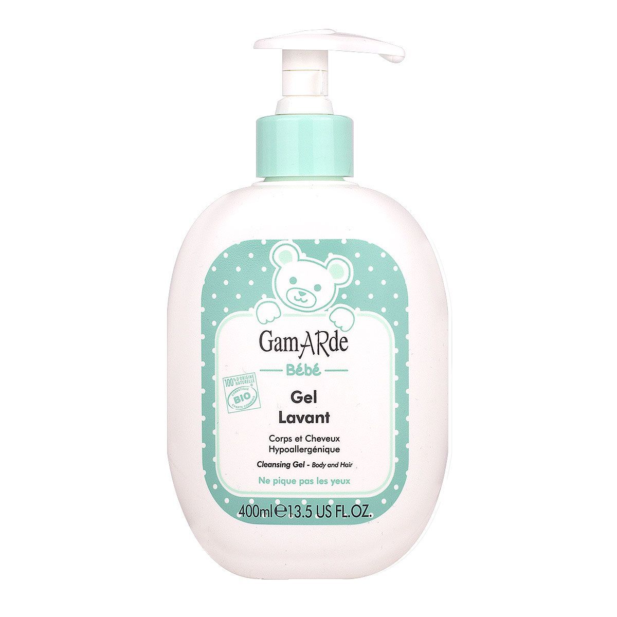Le gel lavant bébé Gamarde est spécialement conçu pour nettoyer le corps et  les cheveux de bébé.