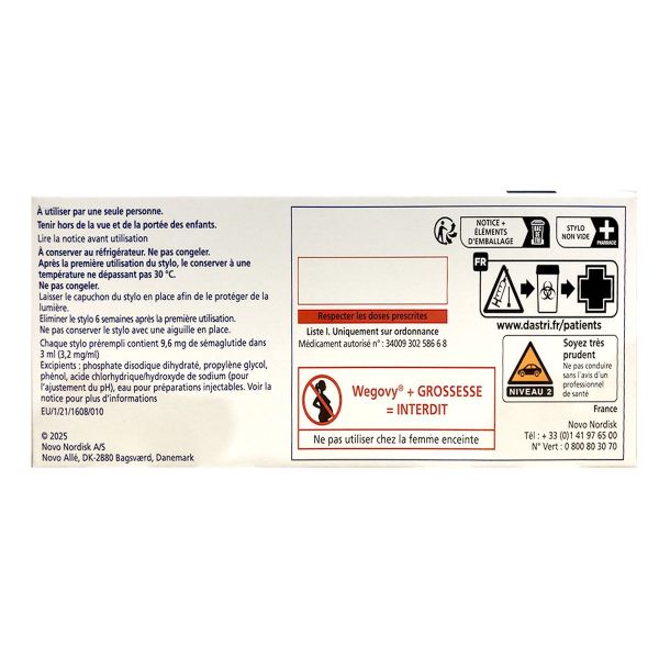 Wegovy solution injectable en stylo pré-rempli 2,4mg