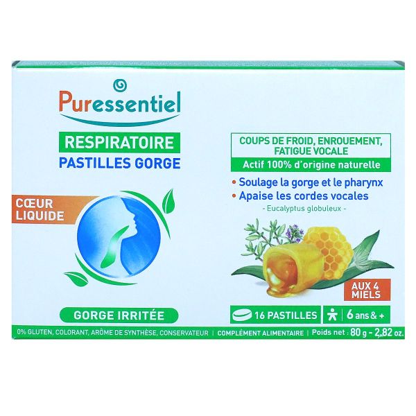Respiratoire 16 pastilles gorge cœur liquide