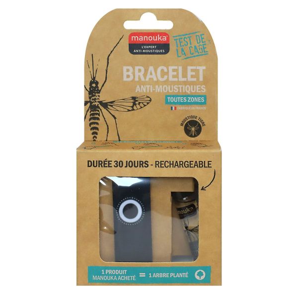 Bracelet noir anti-moustiques adulte