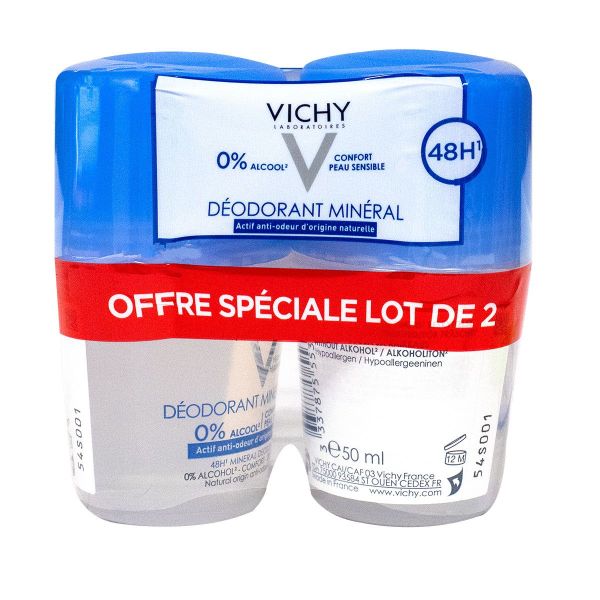 Déo minéral 48h anti-odeur 2x50ml