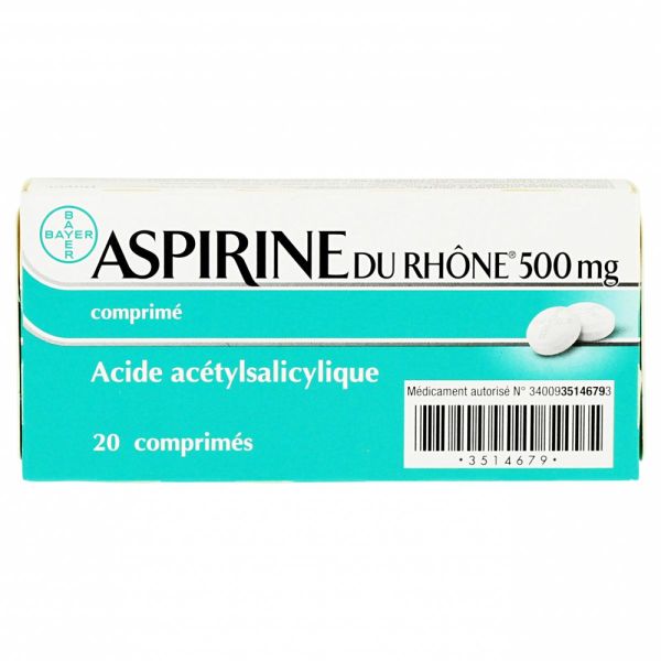 Aspirine du Rhône 500mg 20 comprimés à avaler