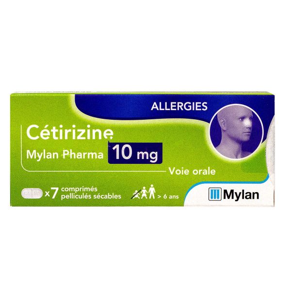 Cétirizine 10mg 7 comprimés