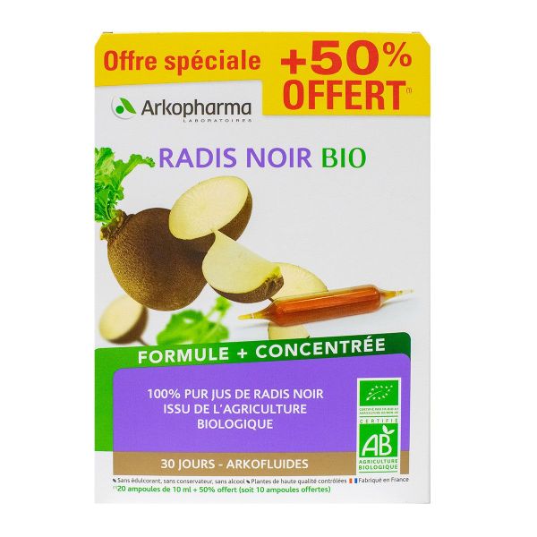 Radis noir bio concentré 30 ampoules