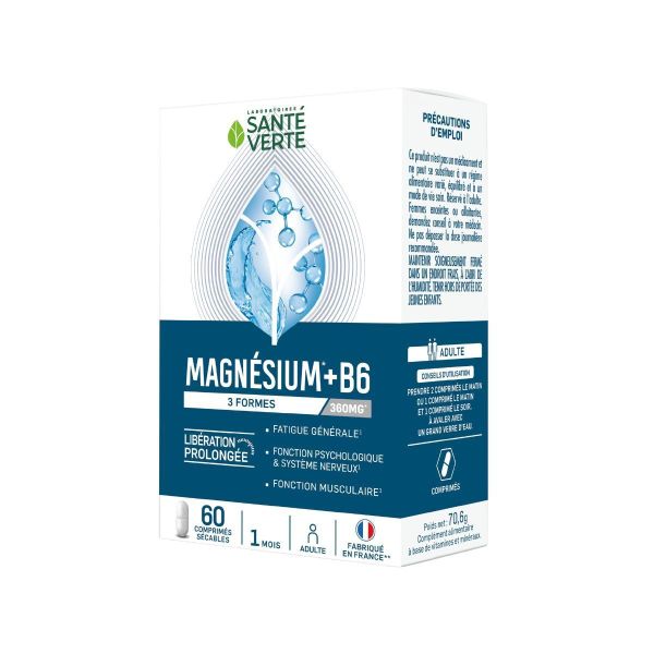 Magnésium+B6 3 formes 360mg 60 comprimés