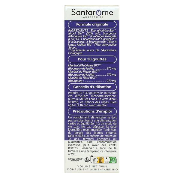 Sommeil bourgeons bio et frais aubépine figuier tilleul 30ml