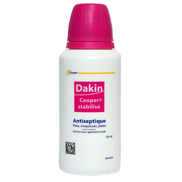 Dakin stabilisé antiseptique peau muqueuse plaies 125ml