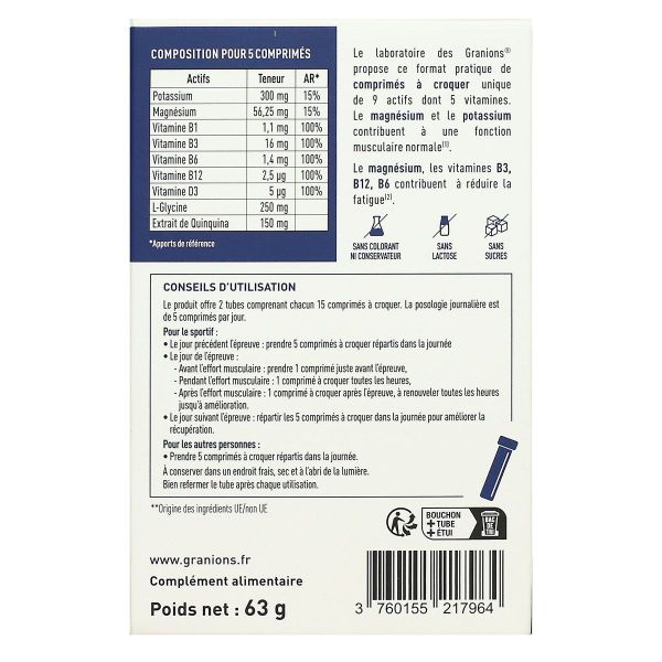 Décontractant musculaire fort 30 comprimés à croquer