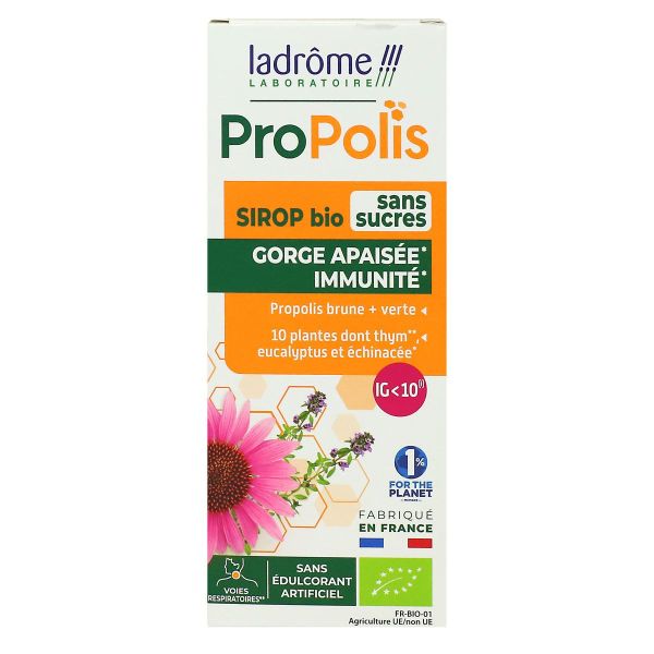 Propolis gorge apaisée sirop bio sans sucre 150ml