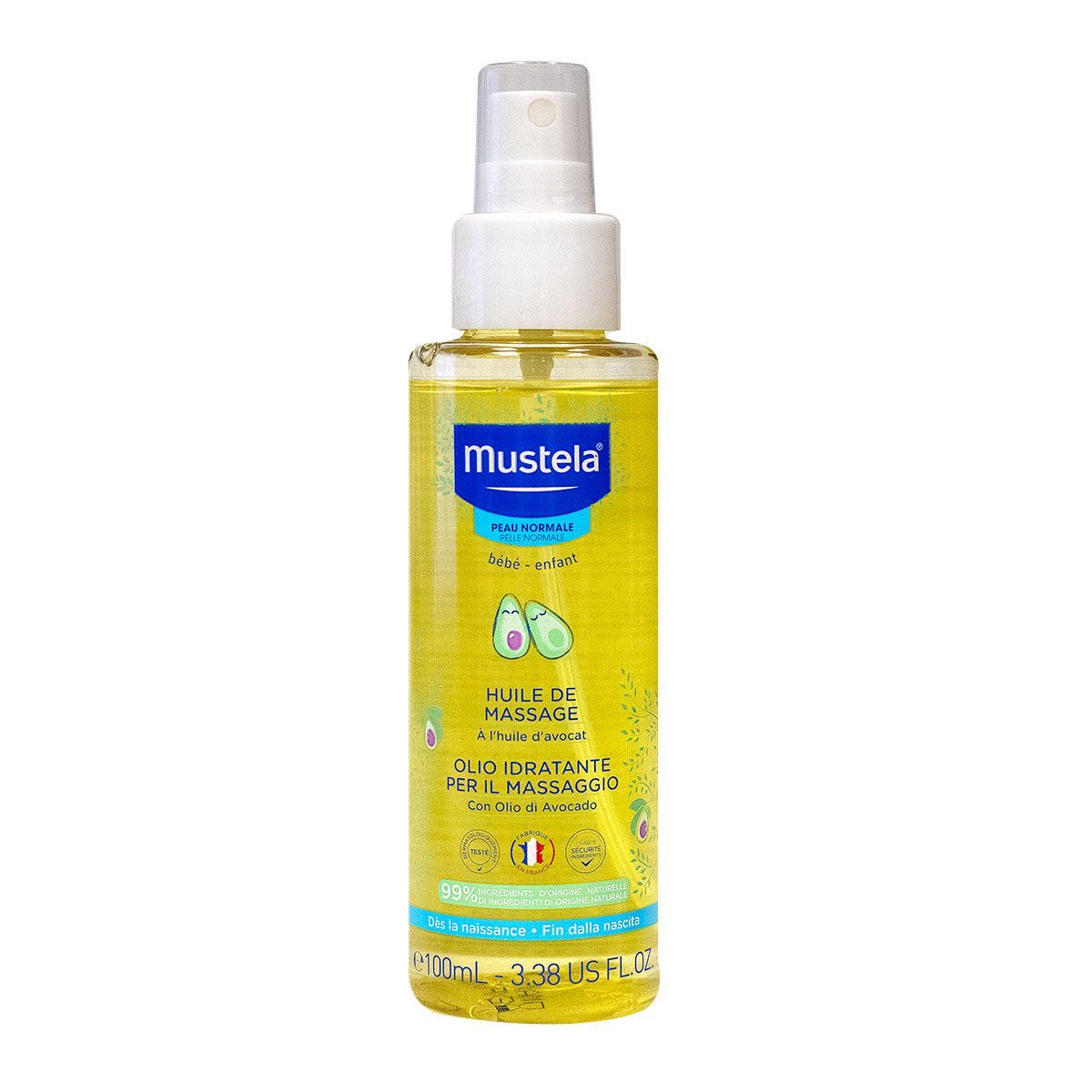 Bébé-enfant huile massage spray huile avocat 100 ml hydrate le peau.