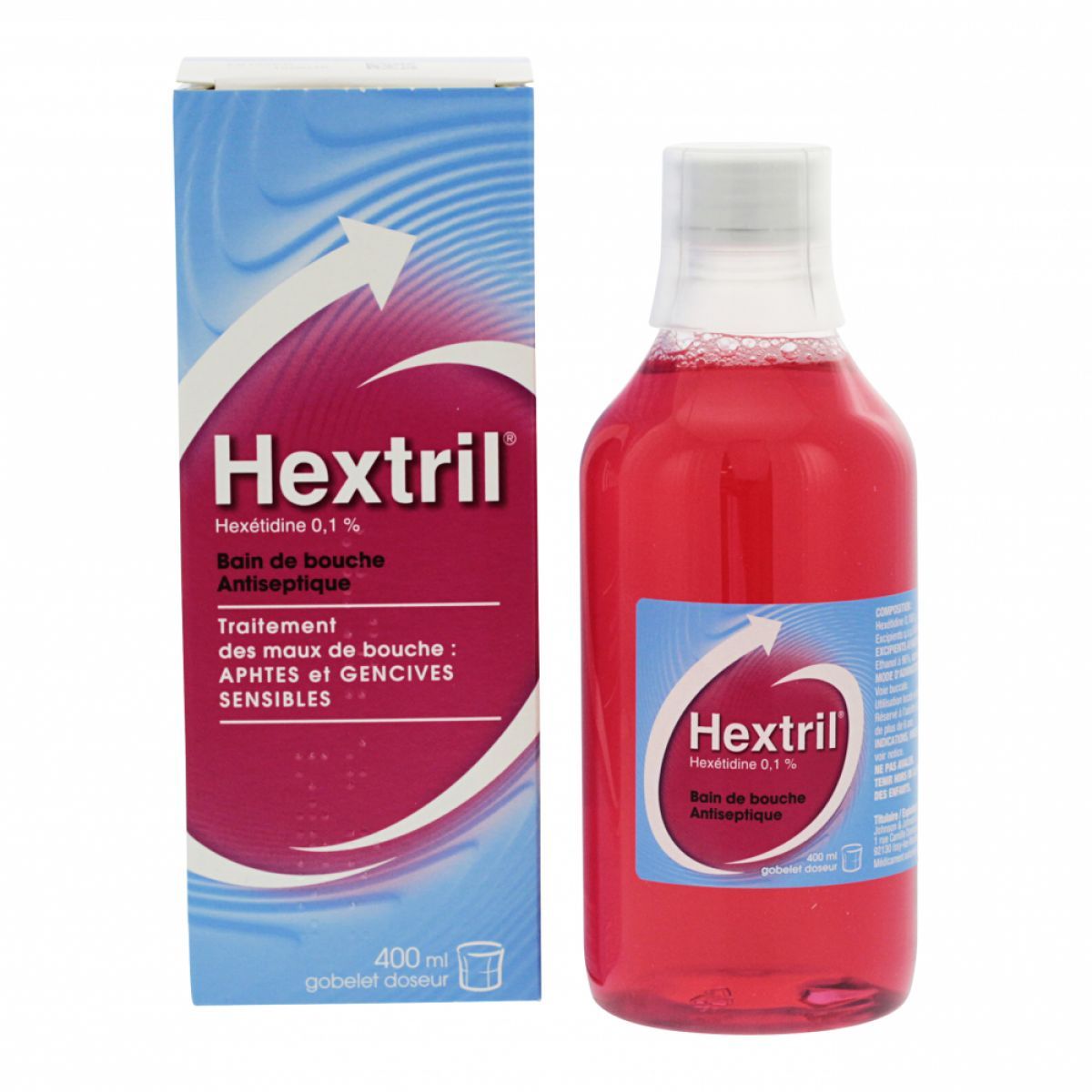 hextril bain de bouche antiseptique soigne les maux de bouche