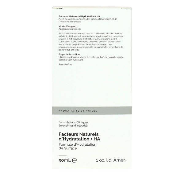 Facteurs naturels d'hydratation + HA creme hydratante visage toute peau 30ml