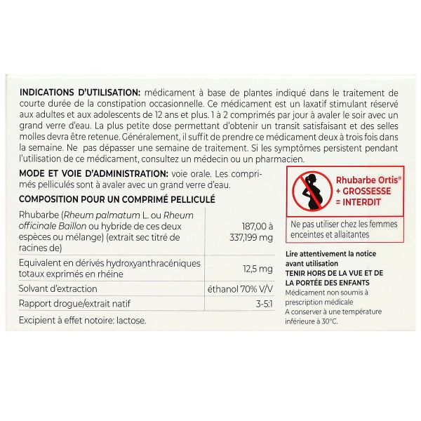Rhubarbe constipation occasionnelle 30 comprimés