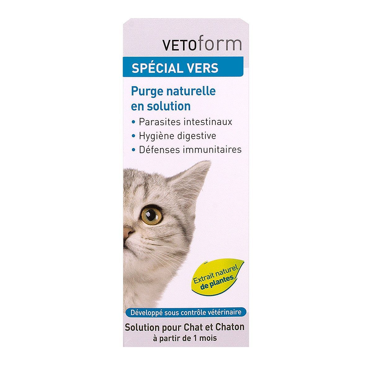 Vetoform Special Vers Solution Pour Chat Et Chaton Est Une Solution Aux Extraits Naturels De Plantes