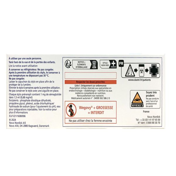 Wegovy solution injectable en stylo pré-rempli 0,25mg