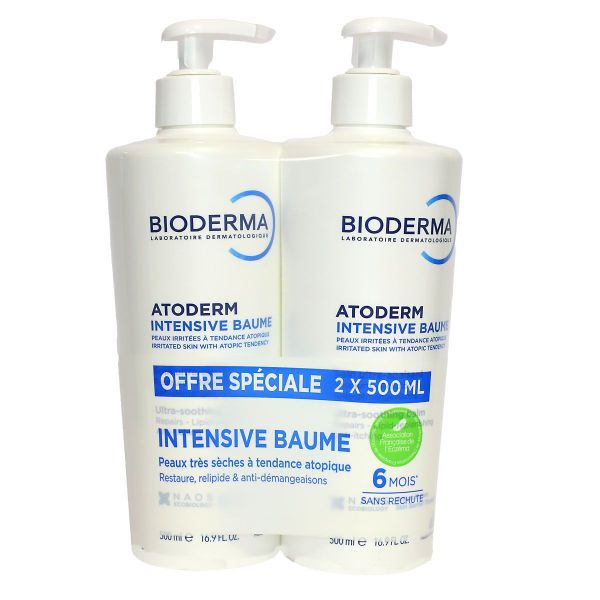 Atoderm Intensive baume visage et corps peaux très sèches 2x500ml