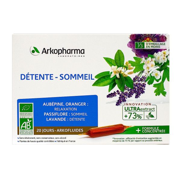 Arkofluides sommeil & détente 20 ampoules