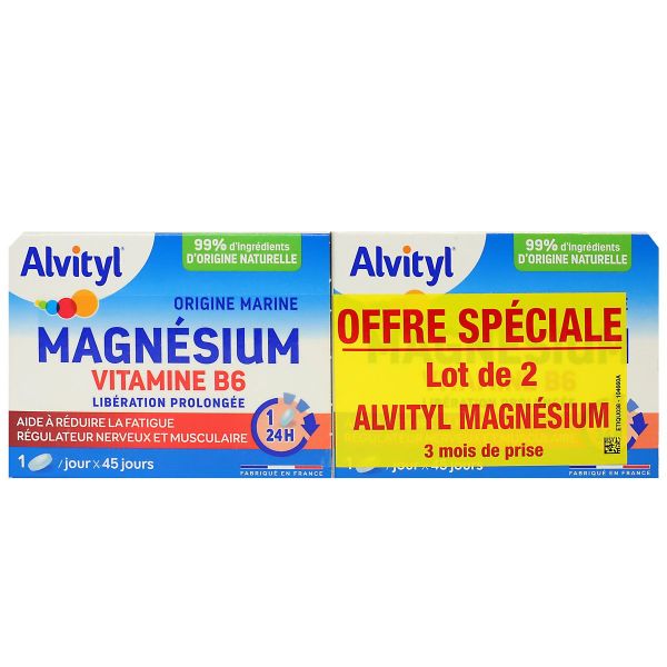 Magnésium marin vitamine B6 libération prolongée 2x45 comprimés