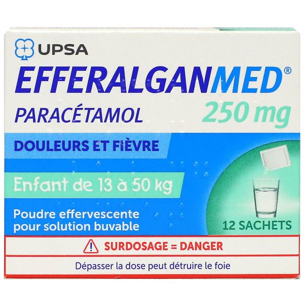 Dafalgan 250 mg 13 à 50kg 12 sachets