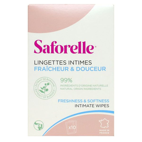 Lingettes intimes fraicheur 10 sachets individuels