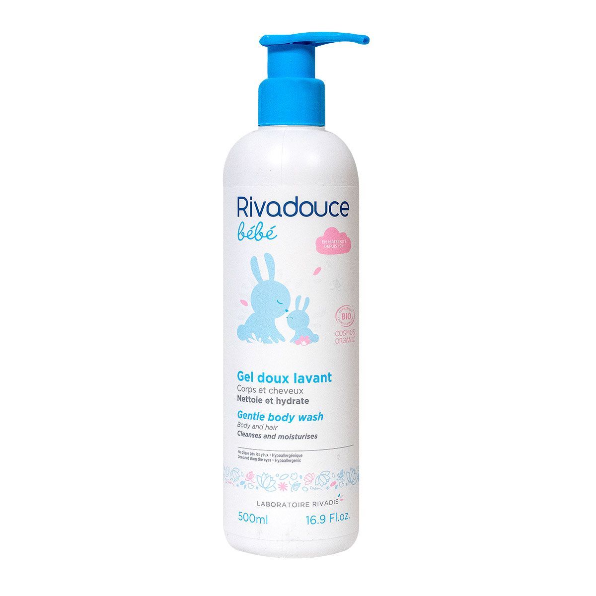 Rivadouce Bebe Gel Doux Lavant Bio 500ml Est Un Gel Pour Le Corps Et Les Cheveux