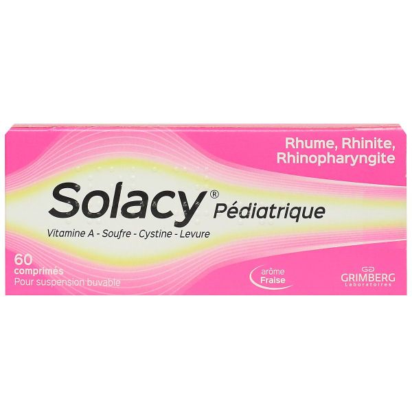 Solacy pédiatrique arôme fraise 60 comprimés